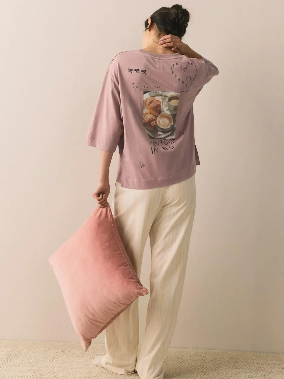 Next Purple Breakfast Short Sleeve Pyjamas