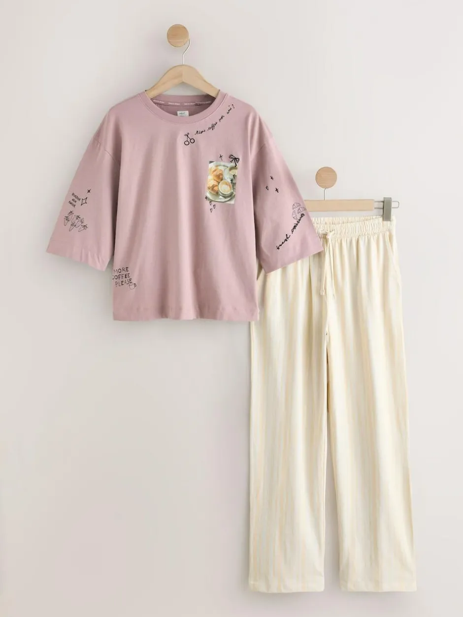 Next Purple Breakfast Short Sleeve Pyjamas