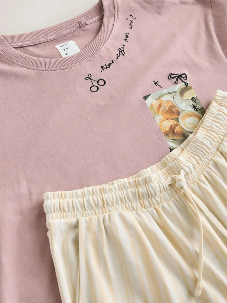 Next Purple Breakfast Short Sleeve Pyjamas