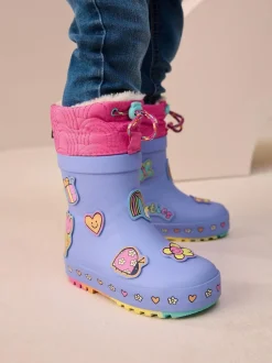 Next Character Thinsulate Lined Cuff Wellies Purple Discount