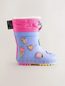 Next Character Thinsulate Lined Cuff Wellies Purple Discount