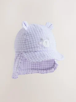 Next Purple Gingham Baby Embroidered Bear Legionnaire Hat (0mths-2yrs) Best