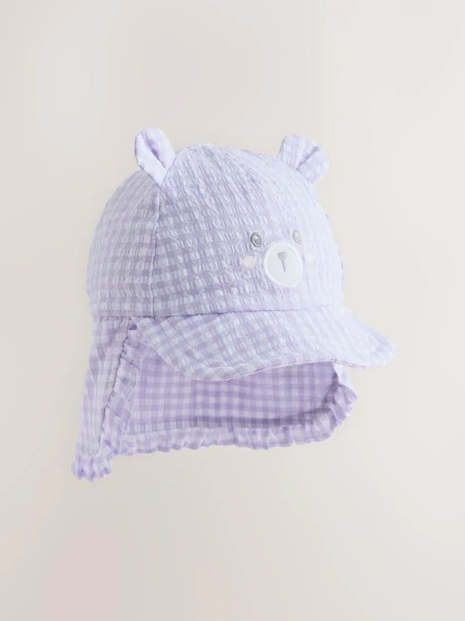 Next Purple Gingham Baby Embroidered Bear Legionnaire Hat (0mths-2yrs) Best