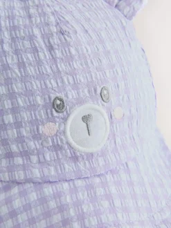 Next Purple Gingham Baby Embroidered Bear Legionnaire Hat (0mths-2yrs) Best