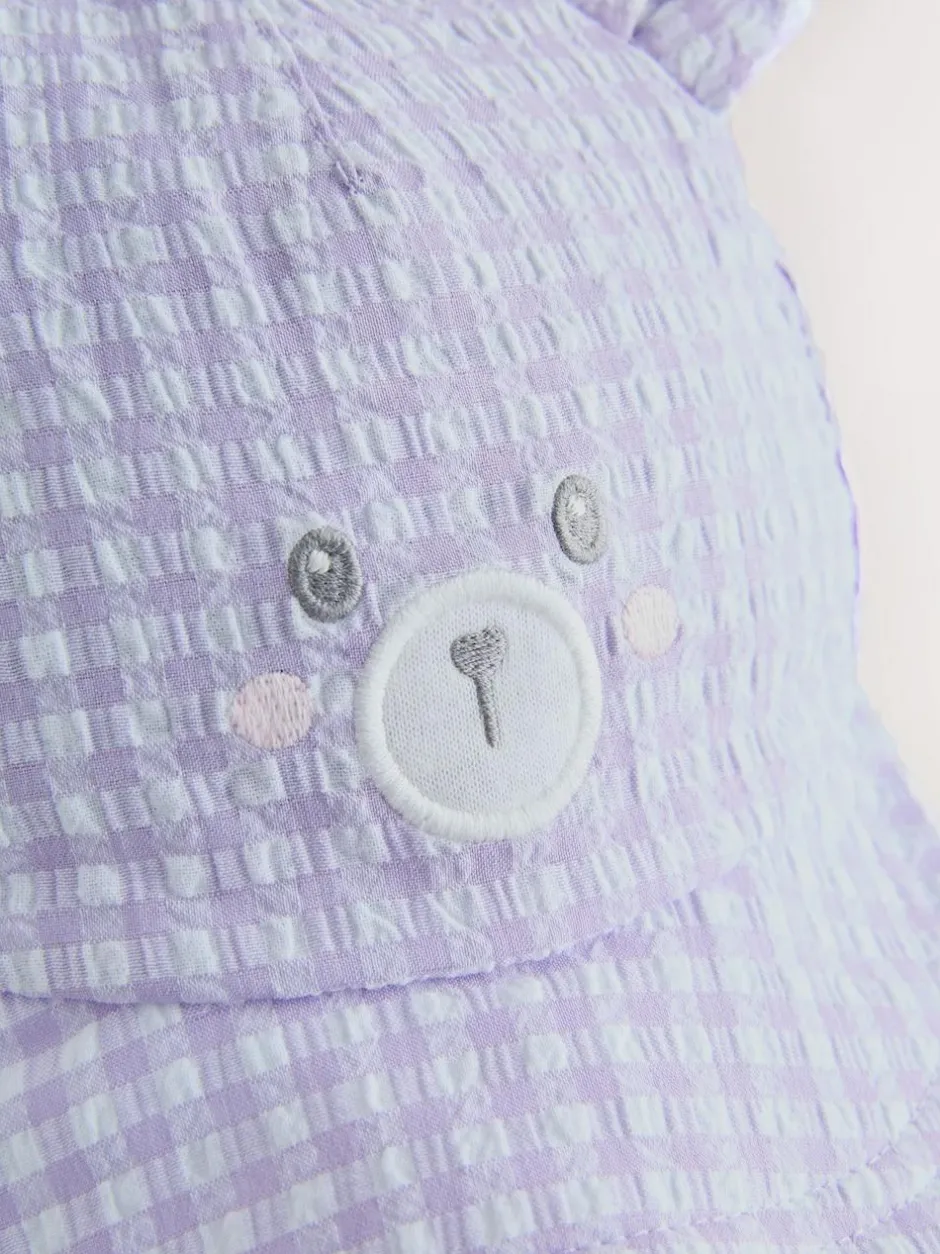 Next Purple Gingham Baby Embroidered Bear Legionnaire Hat (0mths-2yrs) Best