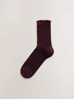 Next Purple Lettuce Welt Ankle Socks 5 Pack