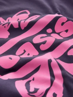Next Oversized Oasis Band T-Shirt (3-16yrs) Purple Clearance