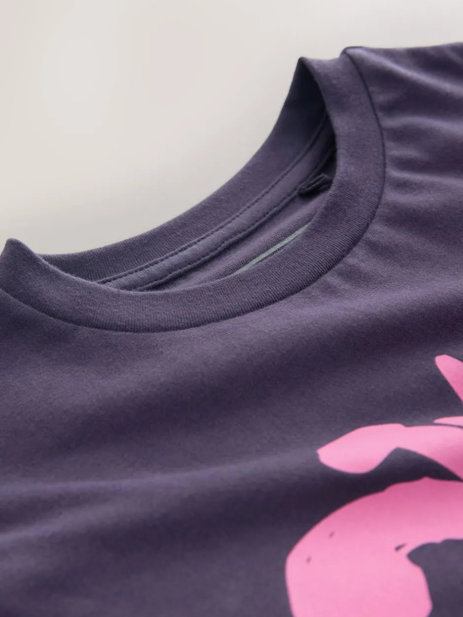 Next Oversized Oasis Band T-Shirt (3-16yrs) Purple Clearance