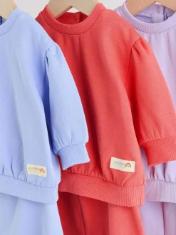 Next Baby Sweatshirt & Joggers 6 Piece Set (0mths-2yrs) Purple/ Pink/ Blue Sale