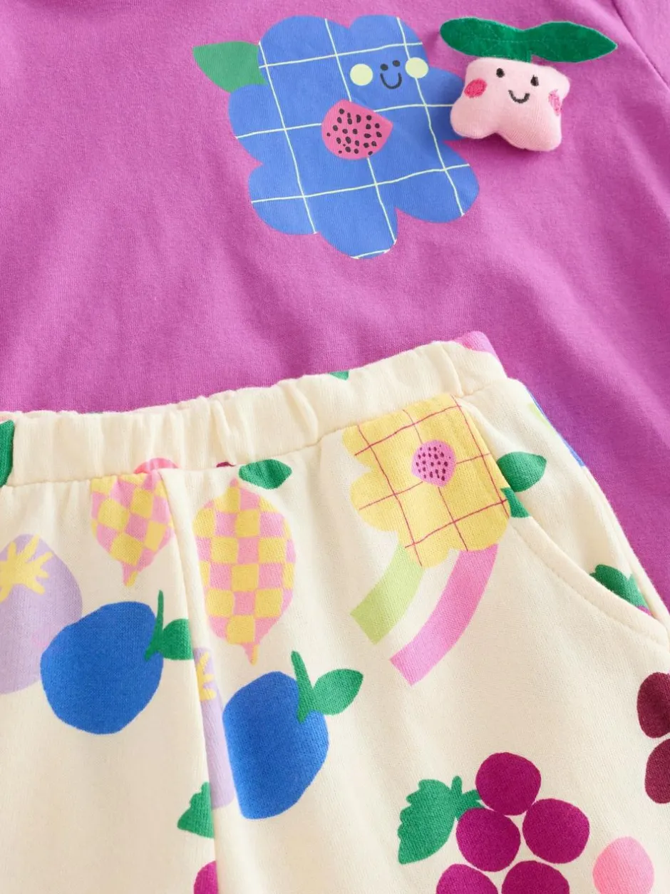 Next Purple Short Sleeve T-Shirt and Joggers Barrel Set (3mths-7yrs) Discount