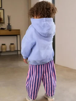 Next Purple Stripe Flower Hoodie & Barrel Leg Joggers Set (3mths-7yrs) Clearance