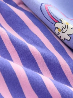 Next Purple Stripe Flower Hoodie & Barrel Leg Joggers Set (3mths-7yrs) Clearance