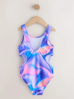 Next Cutout Swimsuit (3-16yrs) Purple Tie Dye New
