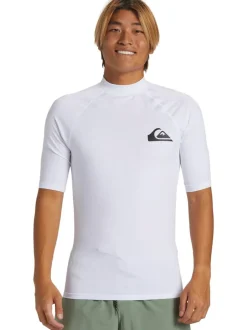 Quiksilver Short Sleeve UPF50 Rash Vest White New