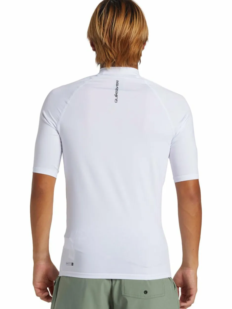 Quiksilver Short Sleeve UPF50 Rash Vest White New