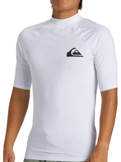 Quiksilver Short Sleeve UPF50 Rash Vest White New