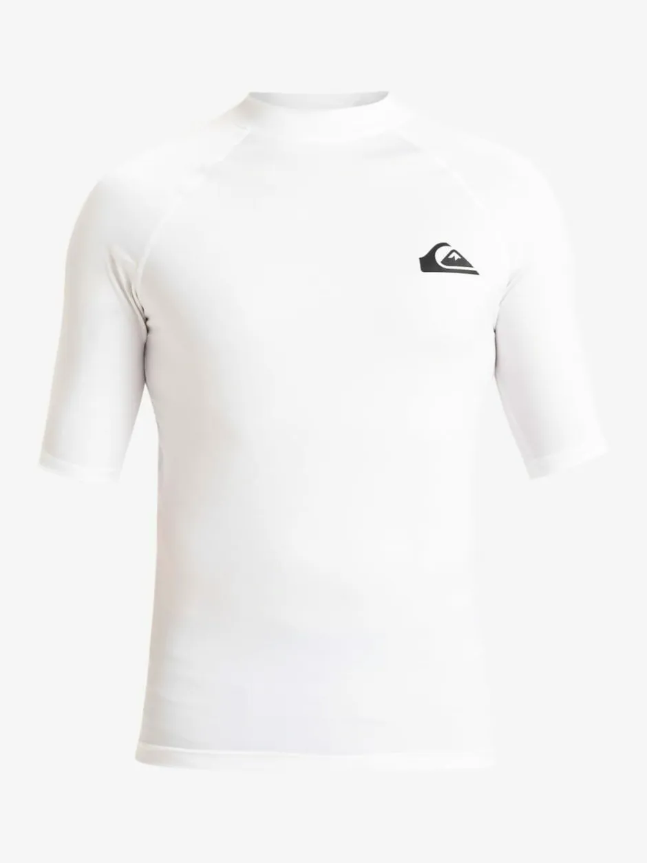 Quiksilver Short Sleeve UPF50 Rash Vest White New