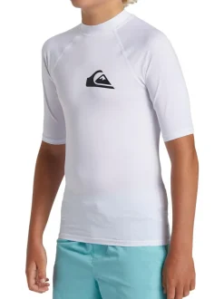 Quiksilver Youth Short Sleeve UPF50 Rash Vest White Sale