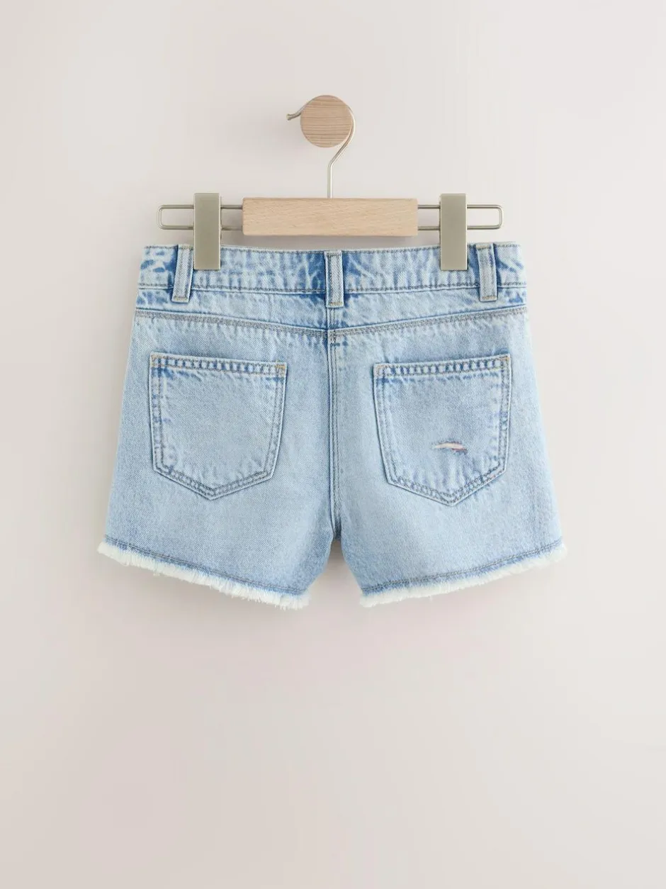 Next 100% Cotton Frayed Edge Distressed Shorts (3-16yrs) Rainbow Online