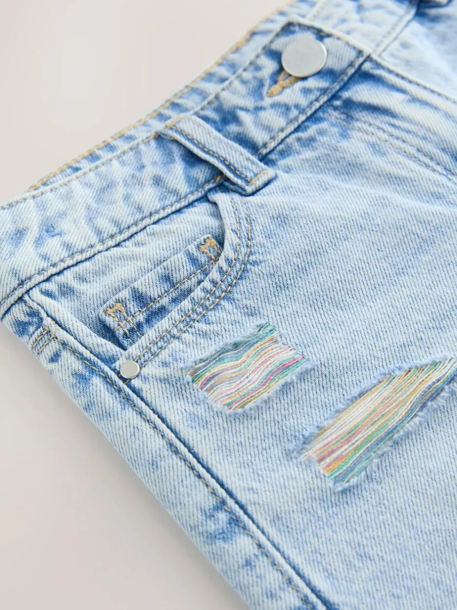 Next 100% Cotton Frayed Edge Distressed Shorts (3-16yrs) Rainbow Online