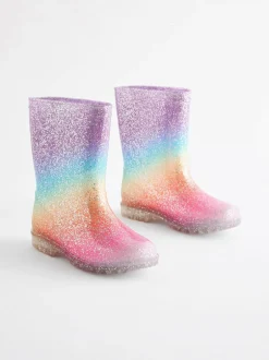 Next Rainbow Glitter Wellies Clearance