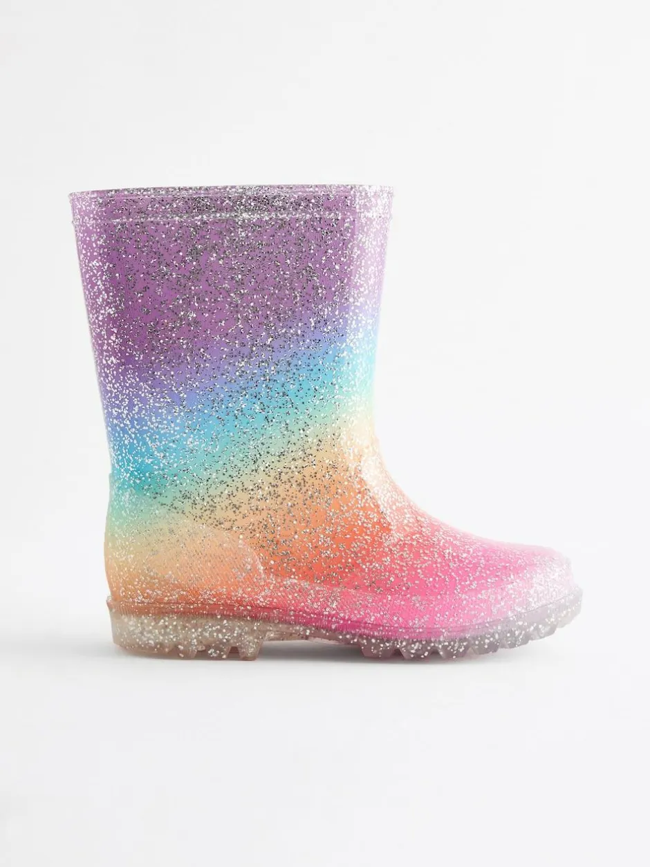 Next Rainbow Glitter Wellies Clearance