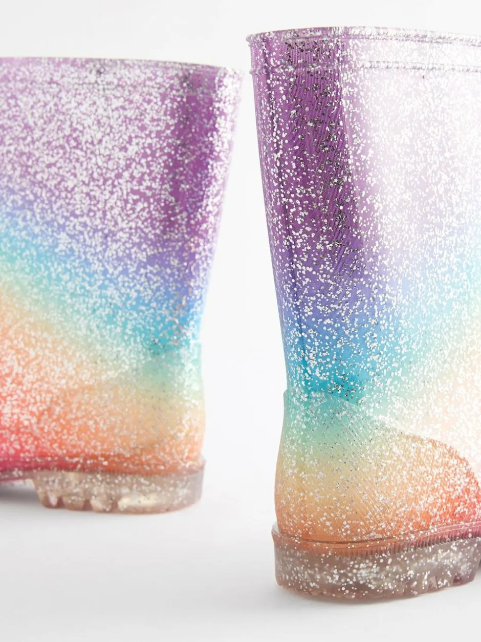 Next Rainbow Glitter Wellies Clearance