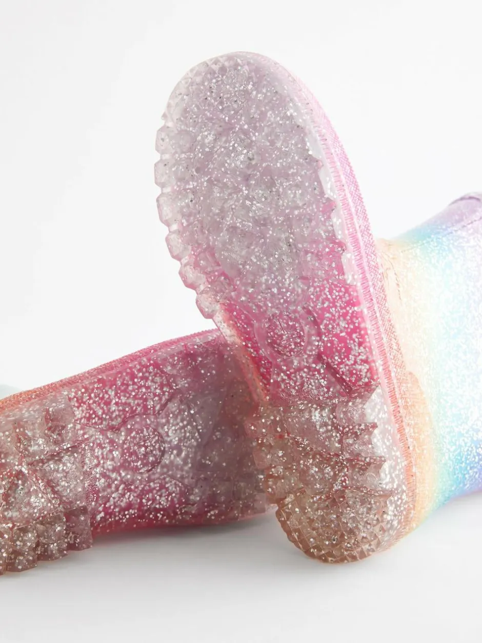 Next Rainbow Glitter Wellies Clearance