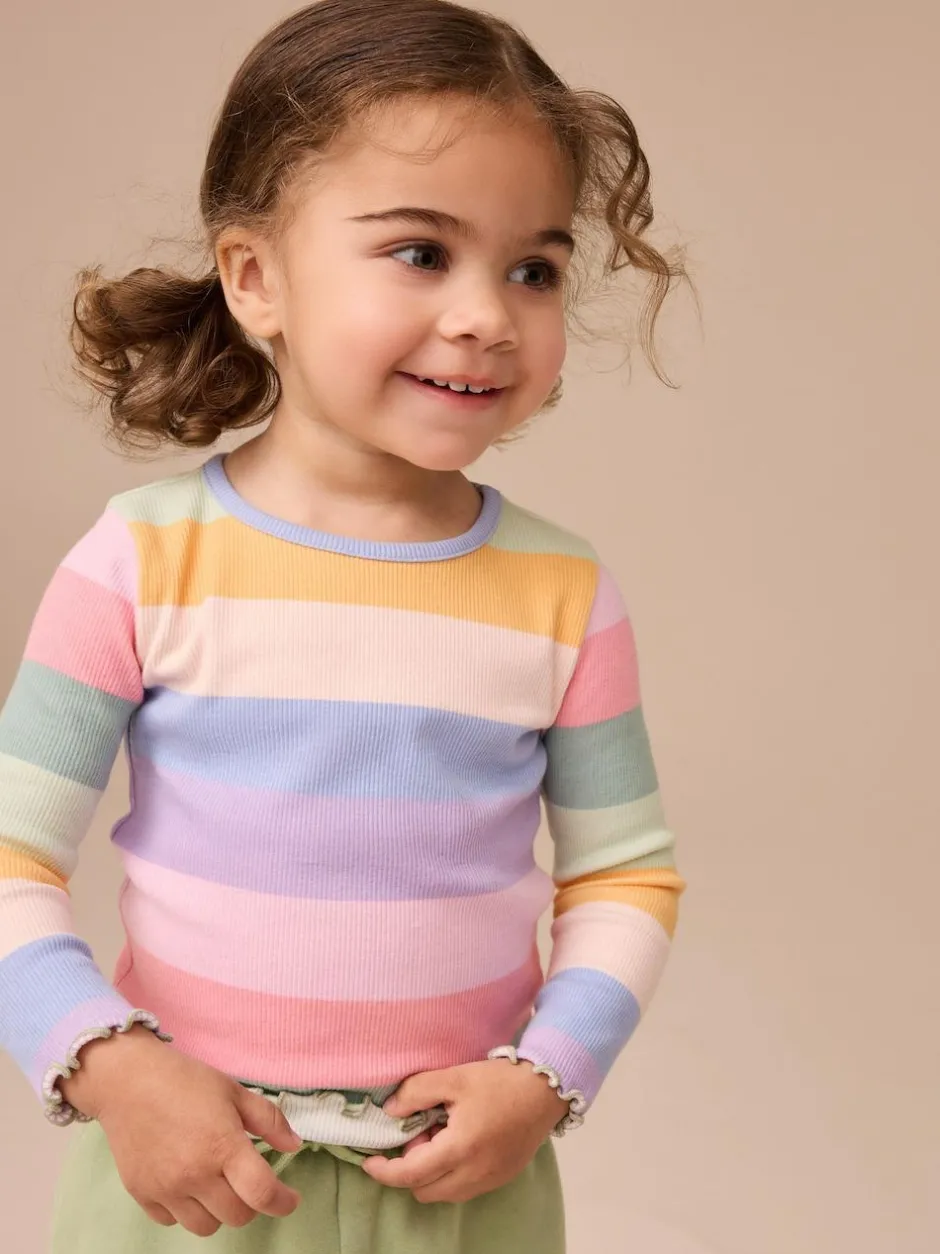 Next Rainbow Rib Long Sleeve T-Shirt (3mths-7yrs) Hot