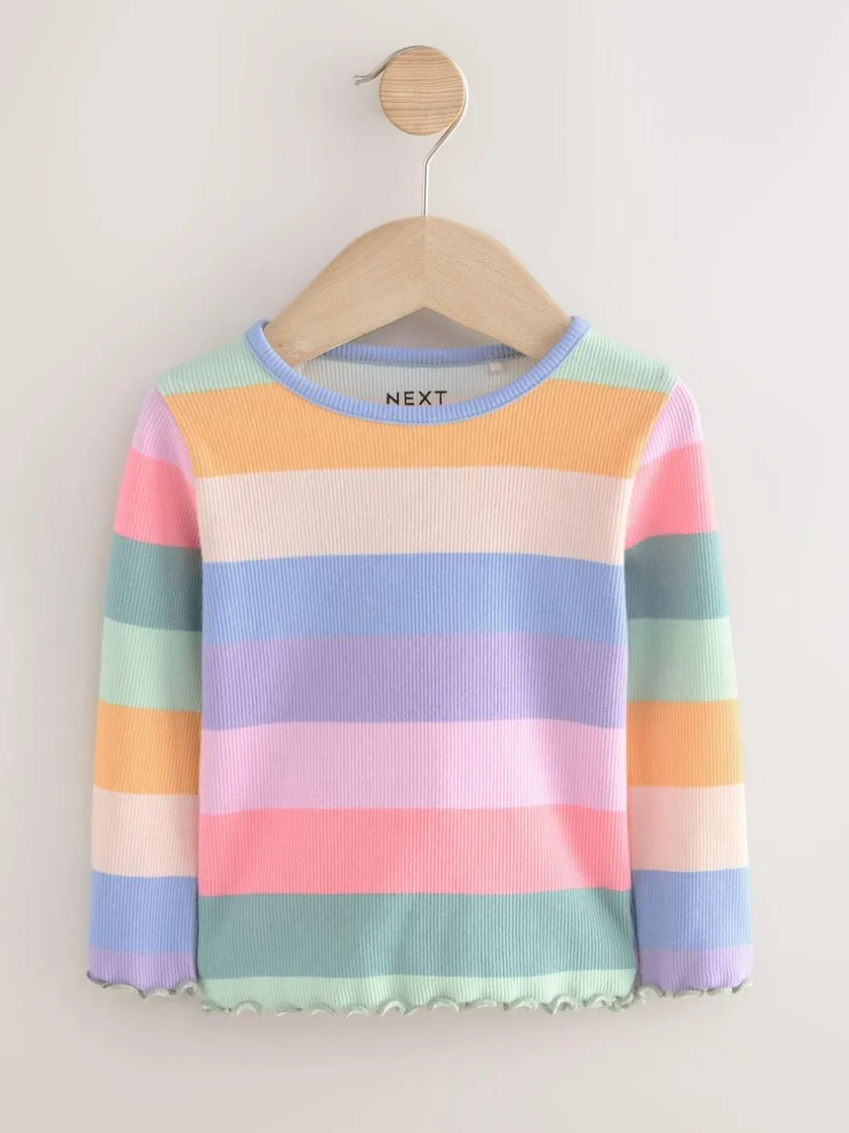Next Rainbow Rib Long Sleeve T-Shirt (3mths-7yrs) Hot