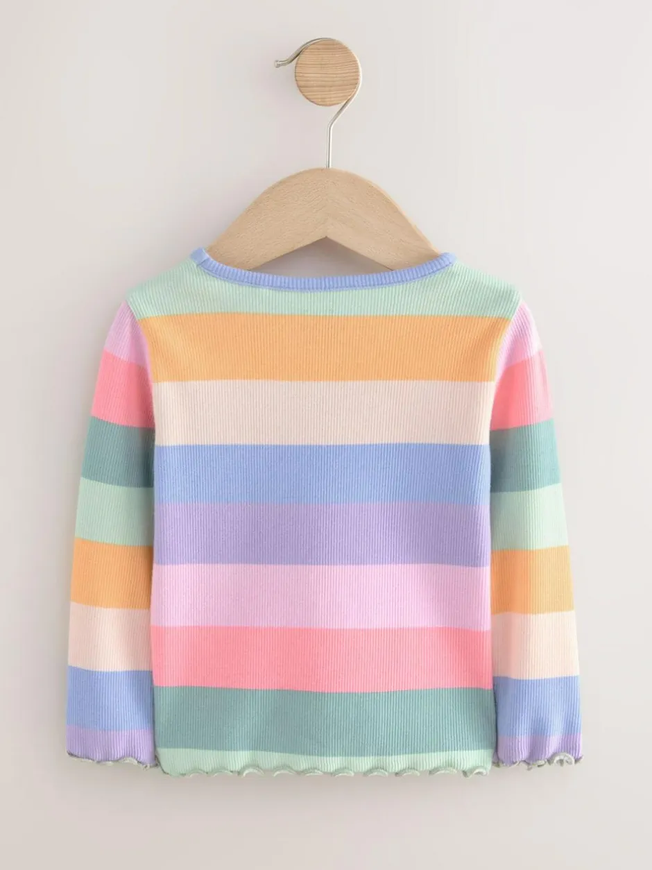 Next Rainbow Rib Long Sleeve T-Shirt (3mths-7yrs) Hot