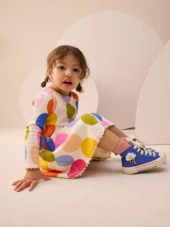 Next Rainbow Spot Long Sleeve Ribbed Dress (3mths-7yrs) Online