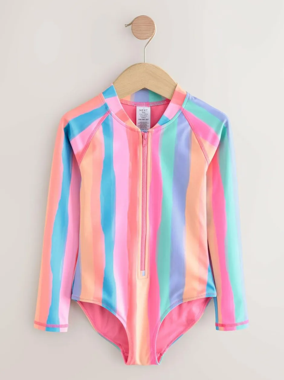 Next Rainbow Stripe Long Sleeve Sunsafe Swimsuit (3mths-16yrs) Sale