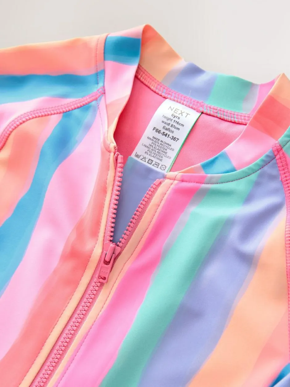 Next Rainbow Stripe Long Sleeve Sunsafe Swimsuit (3mths-16yrs) Sale