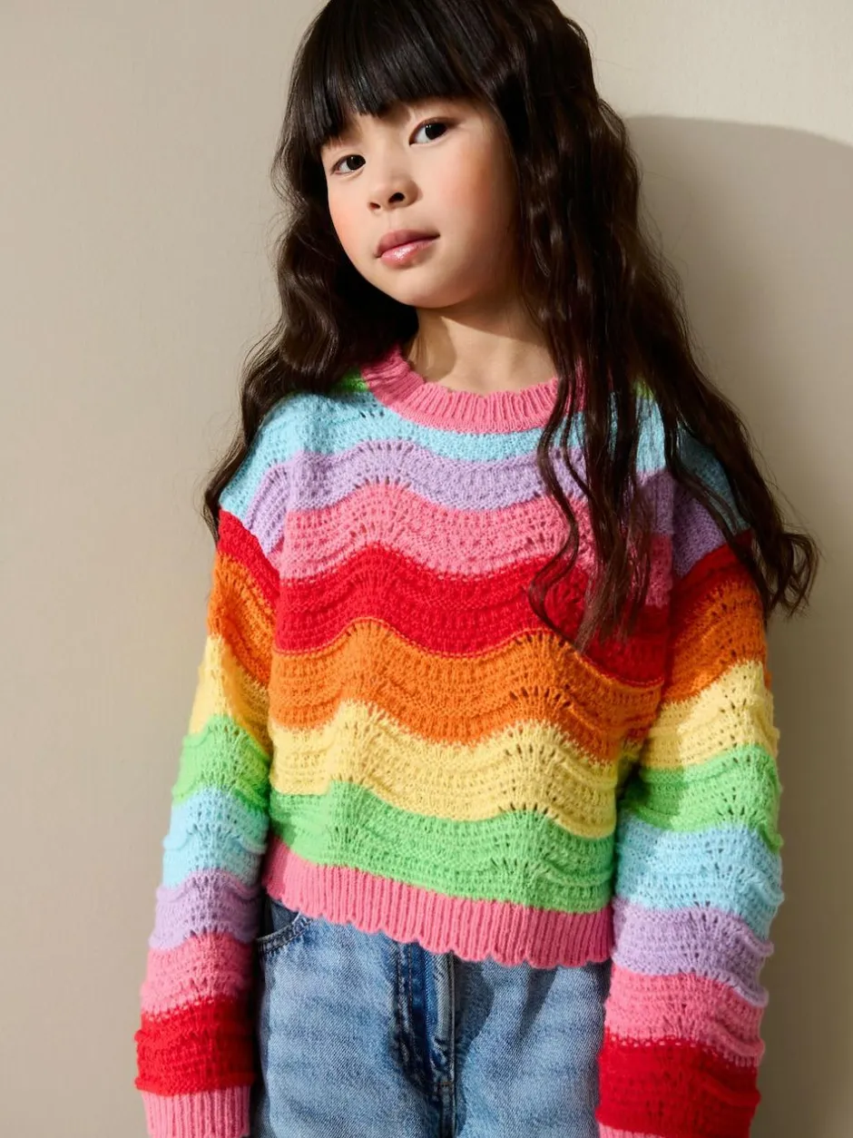Next Rainbow Wavy Stripe Jumper (3-16yrs) Hot