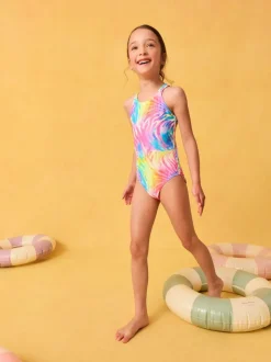 Next Rainbow Zebra Double Strap Swimsuit (3-16yrs) Online
