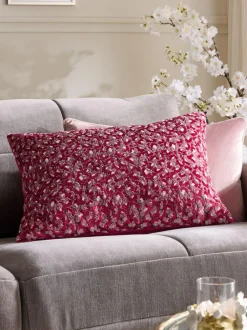 Next Raspberry Pink Raspberry Pink 40 X 59cm Cut Velvet Cherry Blossom Abstract Cushion Sale