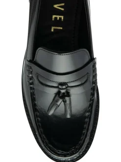 Ravel Chrome Black Leather Loafers Discount