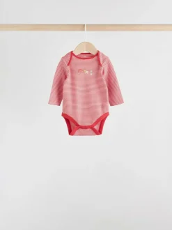 Next Red Baby London Long Sleeve Bodysuits 5 Pack