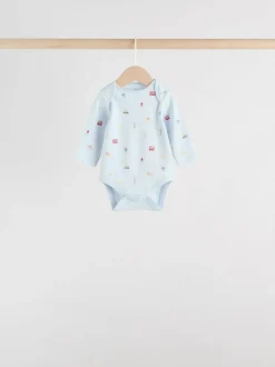 Next Red Baby London Long Sleeve Bodysuits 5 Pack