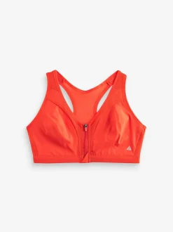 Next B-GG Active Sports High Impact Dry Tech Zip Front Bra Red Clearance