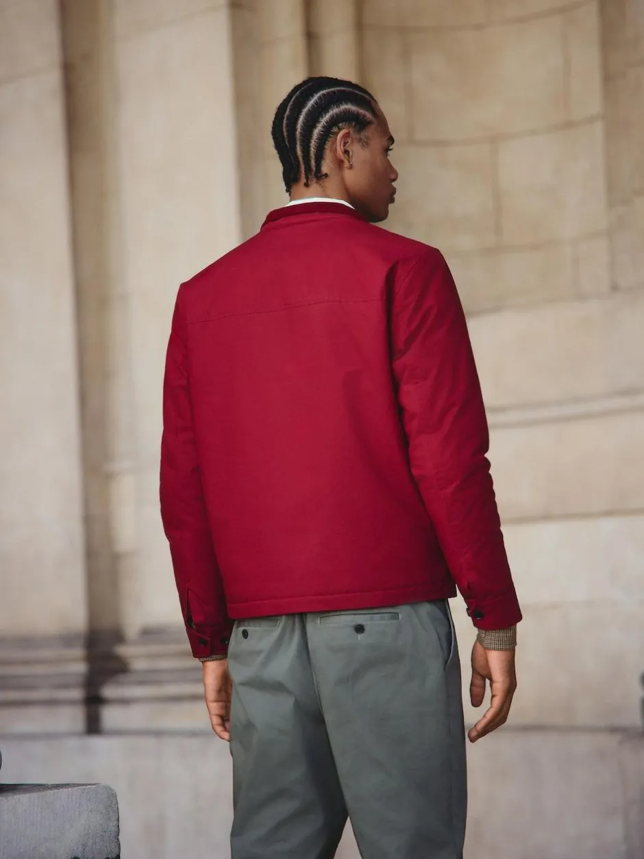 Next Borg Lined Shower Resistant Harrington Jacket Red Hot
