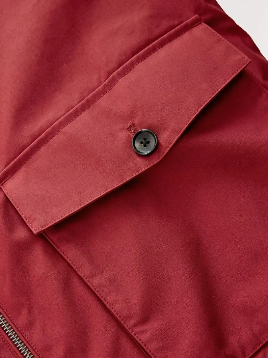 Next Borg Lined Shower Resistant Harrington Jacket Red Hot