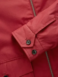 Next Borg Lined Shower Resistant Harrington Jacket Red Hot