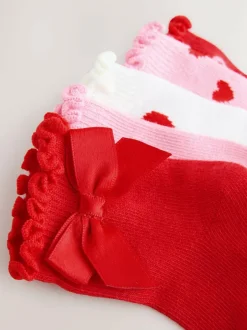 Next Bow Baby Socks 5 Pack (0mths-2yrs) Red Discount