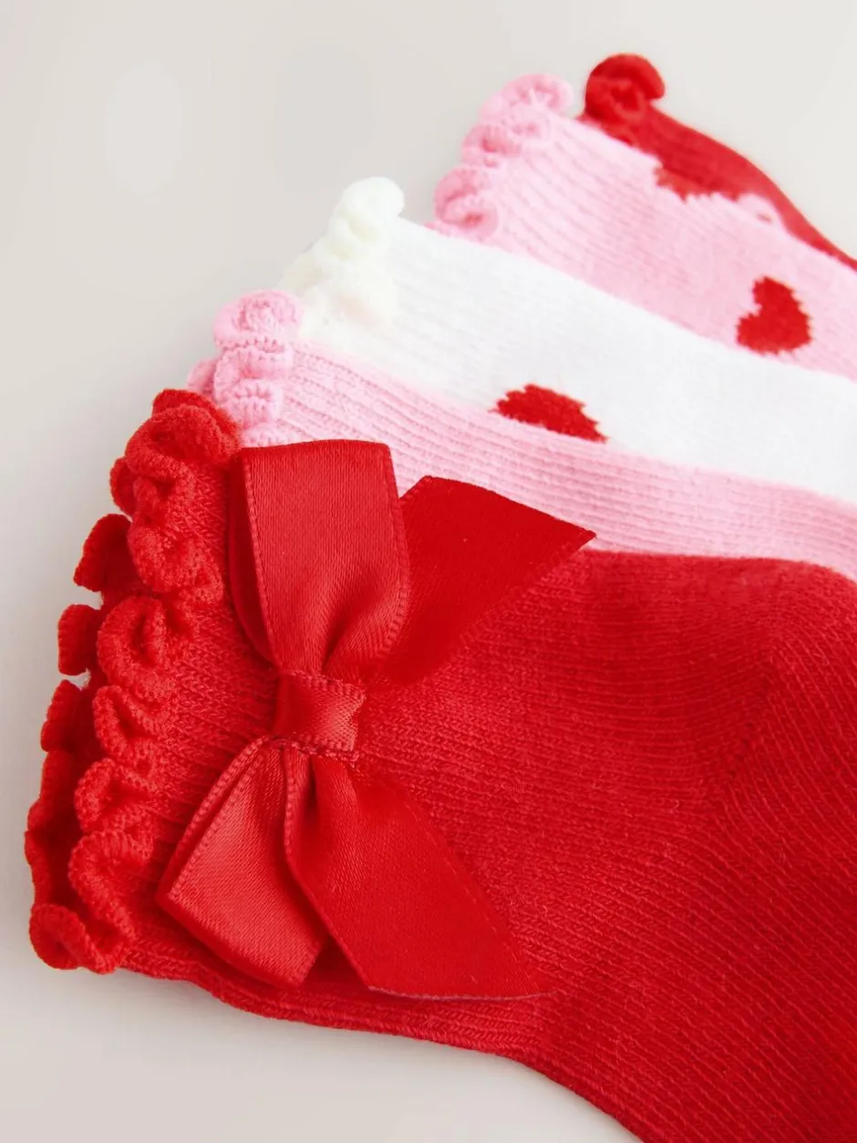Next Bow Baby Socks 5 Pack (0mths-2yrs) Red Discount