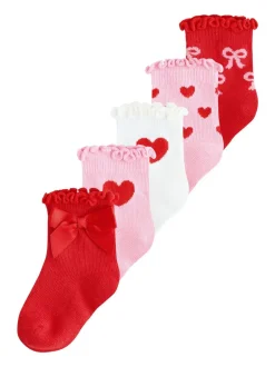 Next Bow Baby Socks 5 Pack (0mths-2yrs) Red Discount