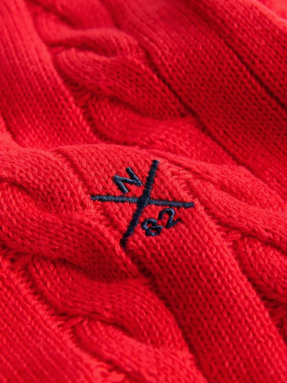 Next Red Cable Knit Crew Neck Jumper (3-16yrs) Sale