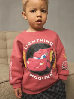 Next Red Charcoal Cars Crew Sweatshirt and Joggers Set (9mths-8yrs) Clearance