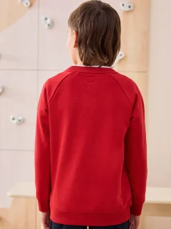 Next Red Crew Neck School Sweater (3-17yrs) Sale